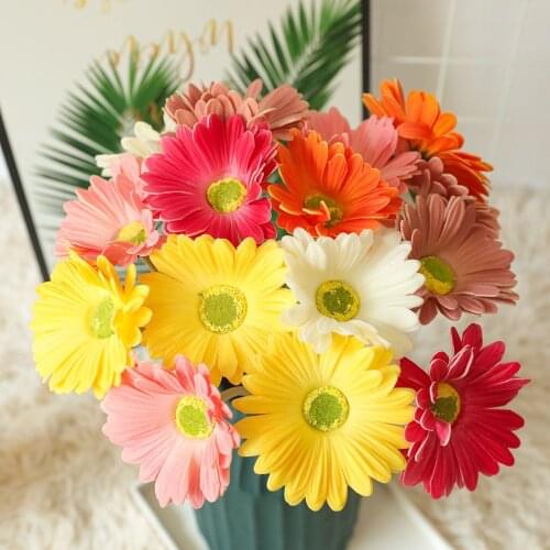 African Chrysanthemum Artificial Flowers Silk Flower Daisy for Wedding Home Party Restaurant Office Decoration Plastic Floral