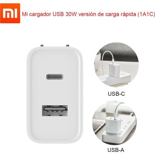 Xiaomi USB Charger 1A1C 30W Max QC 3.0 Quick Charging USB-A USB-C Dual output 5V=3A 9V=3A 15V=2A 12V=2.25A