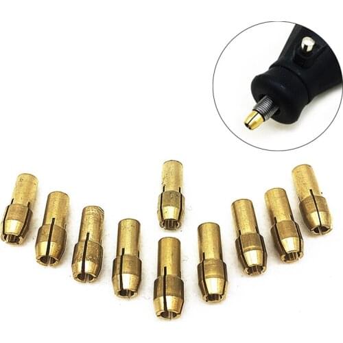 YEODA 10PCS 3.0MM Pieces Mini Drill Brass Collet Chuck Rotary Tool Brass Collet For Dremel Tools Accessories