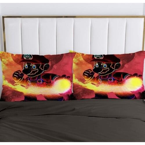 2pc Pillow Case Pillowcase 50x70 50x75 50x80 80x80 70x70 Decorative Pillow Cover Cartoon Red Bedding for Boy Kids Children Baby