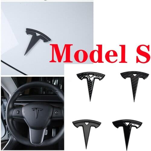 3pcs Tesla Model X Custom Cut Graphics Logo Decal Wrap Steering wheel sticker
