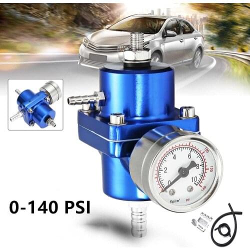 0-140 PSI 4-color aluminum universal adjustable fuel pressure regulator with pressure gauge adjustable oil pressure regulator