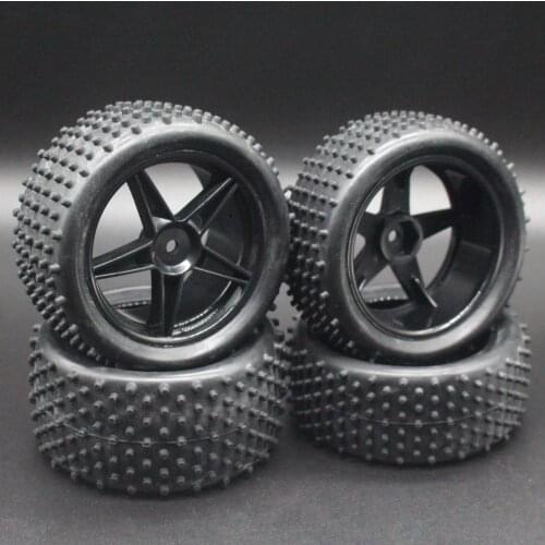 4pcs/Lot Rubber RC 1/10 Buggy Wheels & Tires 12mm Hex Hub Mount For RC Off Road Car HSP HP