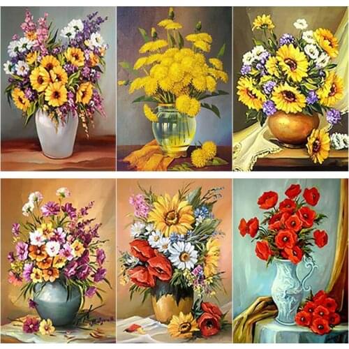 New 5D DIY Diamond Painting Full Square Round Drill Flower Diamond Embroidery Landscape Cross Stitch Crafts Art Home Decor Gift