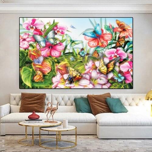 Large size Full Square round drill Diamond painting Painted abstract butterfly Diamond embroidery Cross stitch resin wall decor