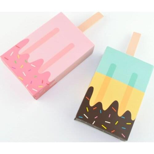 50pcs Popsicle Shape Candy Box Wedding Christmas Birthday Chocolate Paper Box Baby Shower Party Gift Packaging Box Bag