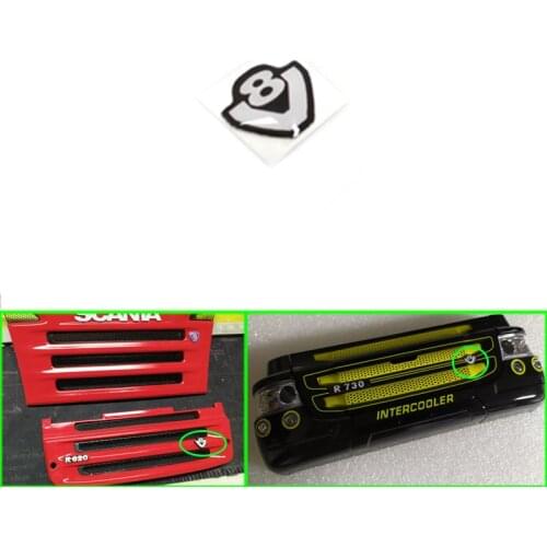 Grimace V8 Crystal Logo Decoration for 1/14 Tamiya RC Truck Trailer Tipper Scania Car Diy Parts