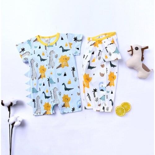 Children Clothing Summer Baby Boys Clothes Short sleeve Romper Cartoon Dinosaur pattern Modeling Baby Girl Outfits Infant Set