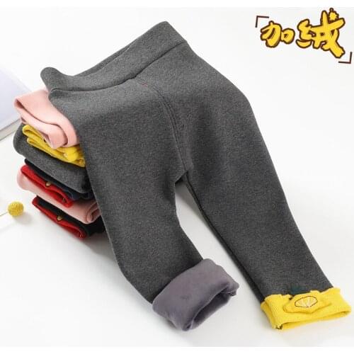 Kids Leggings Autumn Winter Plus Velvet Cartoon Leggings for Girls Toddler Baby Pants Elastic Waist Skinny Pants Child Pants New