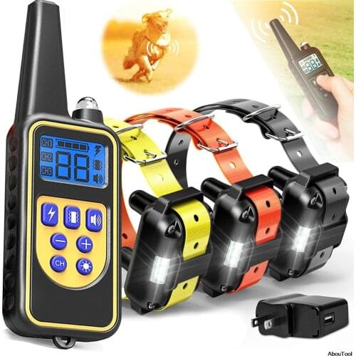 800yd Electric Dog Training Collar Pet Remote Control Waterproof Vibration LCD Display Shock Vibration Sound For All Dogs beep