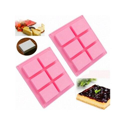 6 Cavity Plain Basic Rectangle Silicone Soap Mould Bake Mold Tray For Homemade DIY Craft Soap Mold Decor Tools Moule Savon