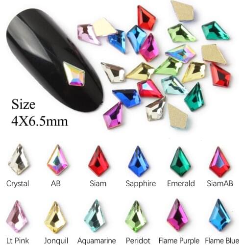 Hot sale Arrow 4x6mm Nail Art Rhinestones 13 colors Fancy Crystal stones 30/100Pcs For 3D Nail art decoration