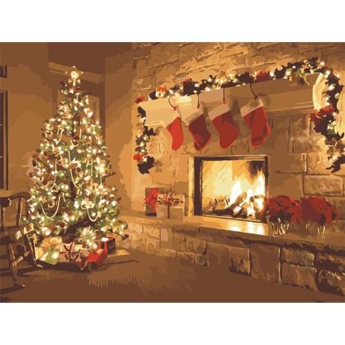 Xmas Time True Painting By Numbers Kits Picture Diy Frame Home Decoration Coloring By Numbers Flower Girl Handpainted