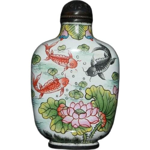 Collection of copper body enamel decoration (fish snuff bottle every year)