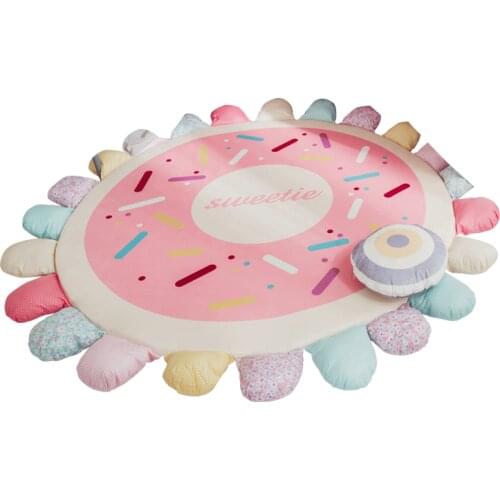 INS Nordic Cotton Simple Ball Bedroom Bay Window Child Play Mat round Living Room Carpet Tent Bed Curtain Floor Mat