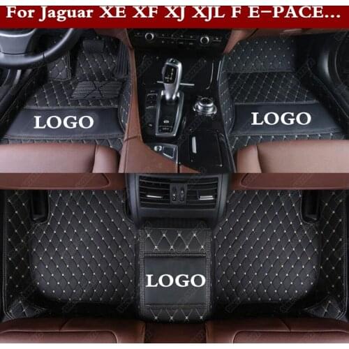 Leather Car Floor Foot Mats for Jaguar XE XF XJ XJL XK XJ6 XJ6L F-TYPE I-PACE E-PACE F-PACE 3D Auto Pads Automobile Carpet Cover