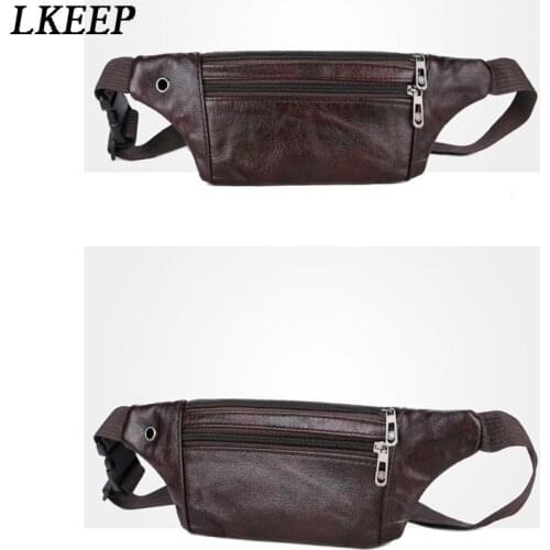 2019 Leather Men Belt Small Pockets Waist Pack Convenient Cashier Wallet Neutral Universal Waist Bags