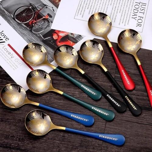 Creative Net Red Coffee Stirring Spoon Stainless Steel Round Spoon Birds Nest Spoon Dessert Spoon Round Head Small Soup Spoon