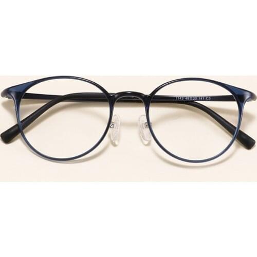 Round Retro Ultra-light Slim Tungsten Carbon Steel Prescription Frame Student Decoration Myopia Eyeglasses Eyewear Big Face