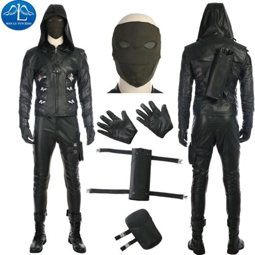 ManLuYunXiao Green Arrow Costume Quentin Lance Costume Halloween Cosplay Costume For Adult Men Full Set Men Basic Custom Made