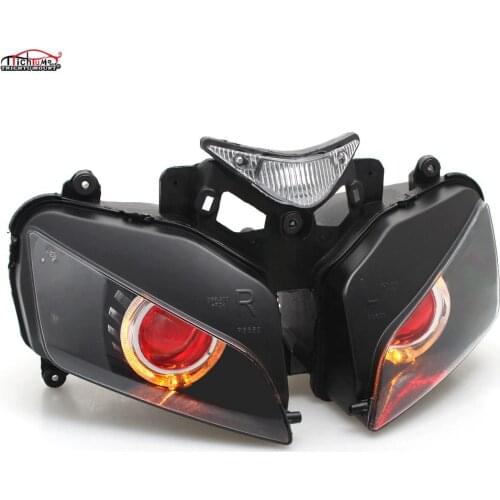 Modified Custom Headlight HID Projector Conversion Headlight Yellow Angel Eyes Headlamp For Honda CBR 1000RR 2004-2007