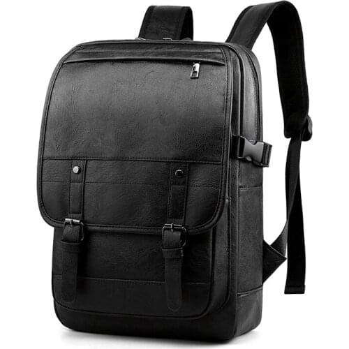 2021 New Hot Men Backpacks Fashion High Quality Leather Male Korean Student Backpack Boy Business Laptop School Computer Bag