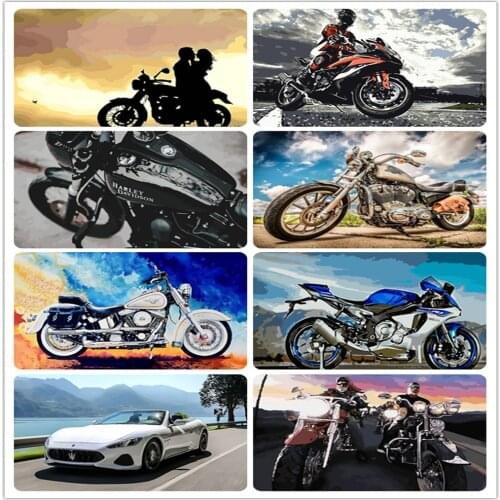 Locomotive Love DIY Painting By Numbers Motorcycle Decorative Canvas Paintings Hand Painted Pictures Home Decor New Year Gift