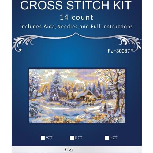 Top Quality Lovely Hot Sell Counted Cross Stitch Kit Winters Evening Snow Landscapes riolis 1427