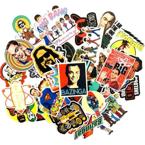 50Pcs The Big Bang Theory Stickers For Suitcase Skateboard Laptop Luggage Fridge Phone Car Styling DIY Decal Sticker