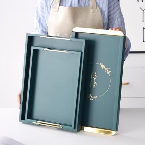 Nordic Creative Tea Tray Wooden Decorative Handmade Food Coffee Ceremony Luxury Tea Tray Bandeja Madera Kitchen Teaware DB60TP