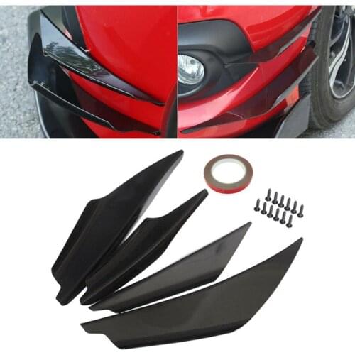 New Arrival 1 set Bright Black Car Universal Front Bumper Lip Splitter Body Spoiler Canards for Car Styling Auto Accessories