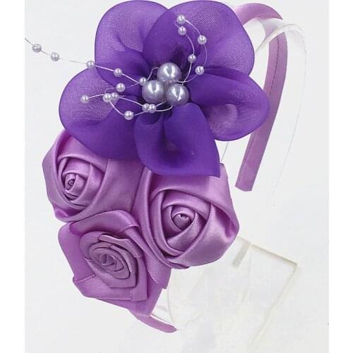 Cute Hairbands Hair Hoop Big Flowers Lace chiffon flowers rose flower hair band Girls Headband Head hoop Girls Hair Accessories