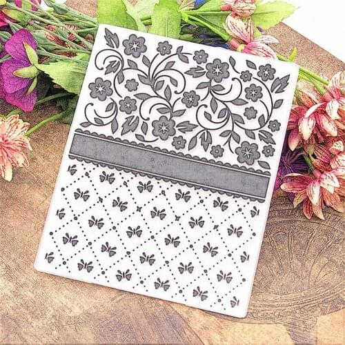 PANFELOU Easter Vines lace Embossing folders Plastic For Scrapbooking DIY Template Fondant Cake Photo Album Card Making
