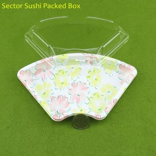 Plastic Sushi Packaging Boxes, Cherry blossoms print Disposable plastic box with lid 19cm*11cm*4cm 100PCS