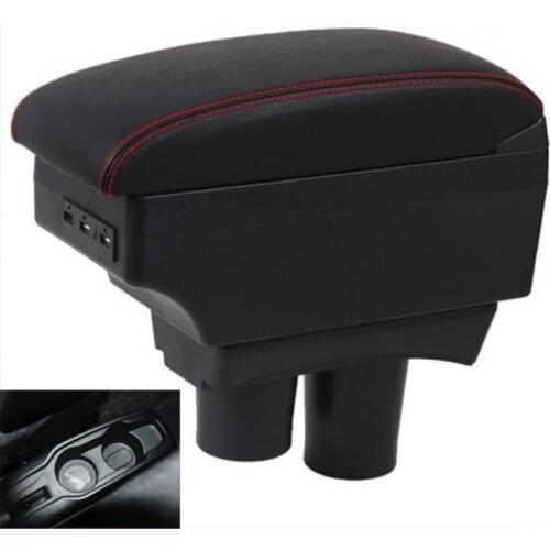 For Peugeot 301 Armrest For Citroen c-elysee Car Armrest box 2014 2015 2016 Retrofit parts Interior Storage box 3USB LED