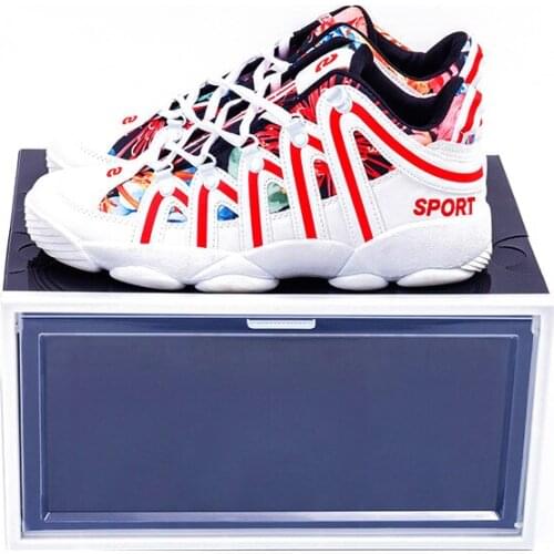 Storage dustproof transparent shoe box diagonally inserted basketball shoe desktop storage box high-top shoe box storage display