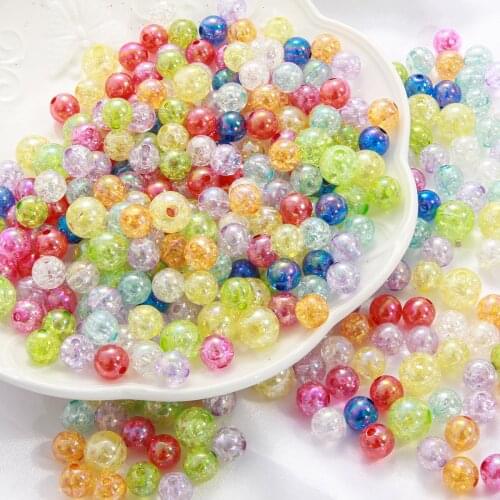 50pcs 8mm 10mm Rainbow AB Color Acrylic Round Loose Spacer Beads For Jewelry Making Handmade DIY Bracelet Necklace Accessories