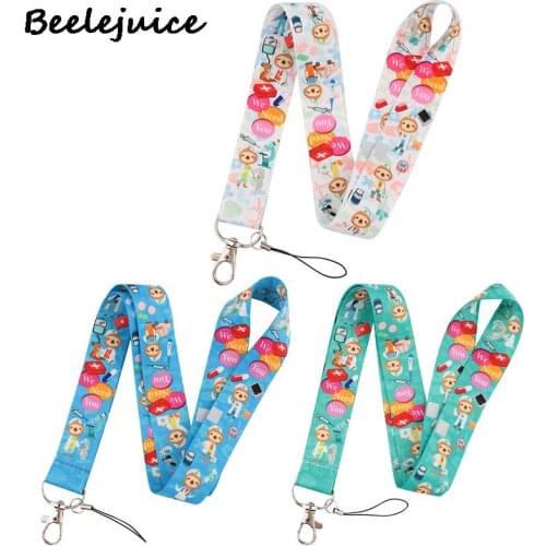 Cartoon Sloth Doctor Neck Strap Lanyards ID badge card holder keychain Phone Strap Gift Ribbon webbing necklace Decorations Gift