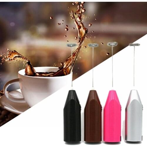 Handheld Stainless Steel Coffee Milk Drink Electric Whisk Mixer Frother Foamer Battery Operated Kitchen Egg Beater Stirrer