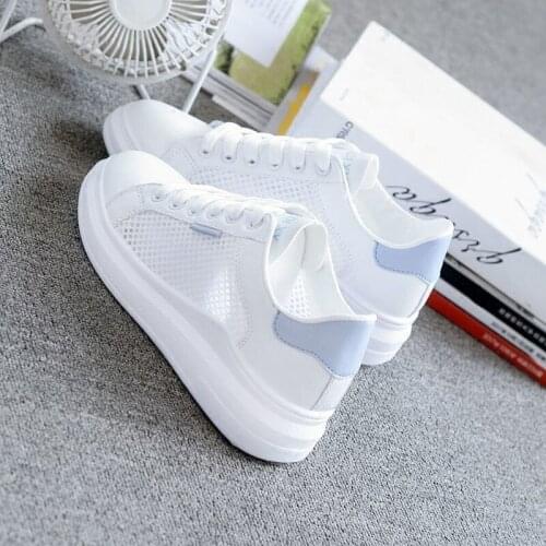 Mesh Hollow White Shoes Female Wild Students Korean Sports Net Shoes Breathable White Shoes 2021 Summer New Style
