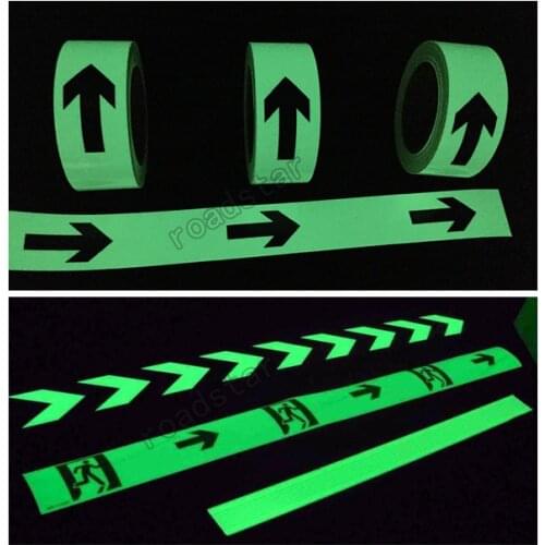 50mm X50M Waterproof Photoluminescent PET Sign Exit Sign Glow Tape