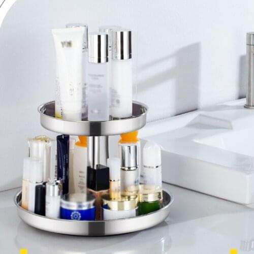 1/2 Tier Lazy Susan Turntable Cabinet Organizer 360 Degree Rotating Spice Rack Non-Skid Spinning Holder for Pantry Kitchen