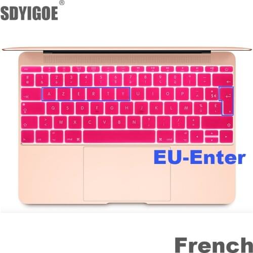 French keyboard protector For macbook retina 12 pro13 EU-Enter A1708 A1534 A1931 keyboard cover laptop accessories laptop film