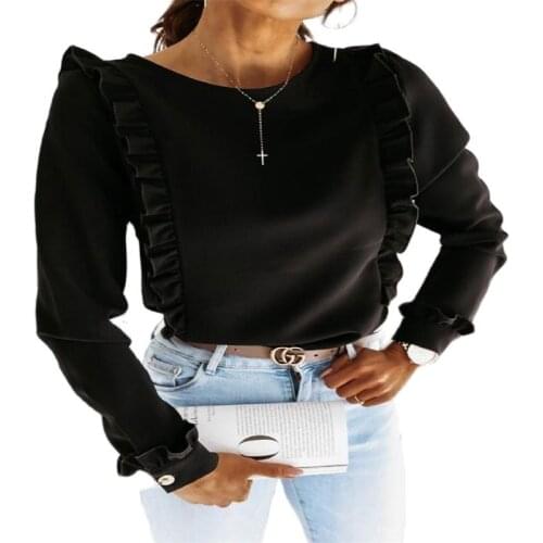 Summer burst models short-sleeved V-neck ruffled star print ladies shirt women