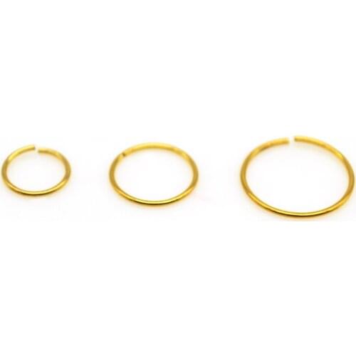 Gold Seamless Nose Hoops Bendable 316L Surgical Steel choose Sizes Earring Tragus Cartilage Septum Lip Popular Body Jewelry