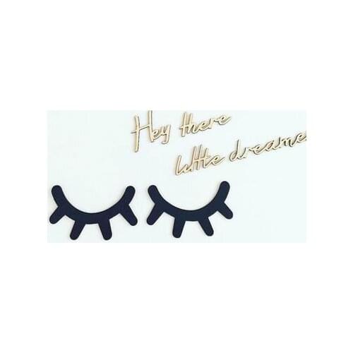 1pair 2pcs Eyelash Room Background sticker decoration Nordic Model INS Wall props Plush Doll Toy Kids Birthday Christmas Gift