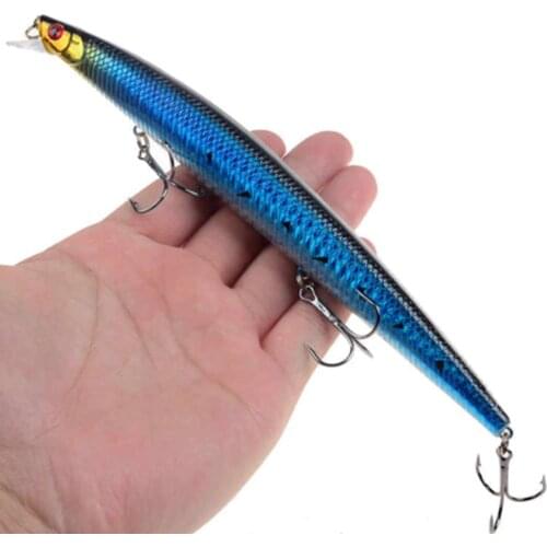 1 PCS 18cm/24g Fishing Lure Big Long Fish Minor Sea Fishing Wobbler Bait 3D Eyes Artificial Bait Trout Pike Fishing Accessories