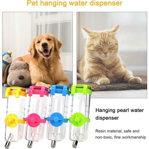 1pc Plastic Hamster Drinker Water Bottle Dispenser Feeder Hanging Pet Dog Guinea Pig Squirrel Drinking Fountain Random Color