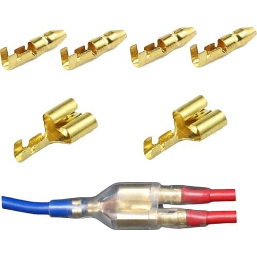 10/20/50sets 4.0 bullet terminal car electrical wire connector diameter 4mm Male + Female 1 : 2 Transparent sheath