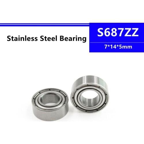 10/50/100pcs S687ZZ 7*14*5mm Stainless Steel Deep Groove Ball Bearing 7x14x5mm S687ZZ SB687ZZ
